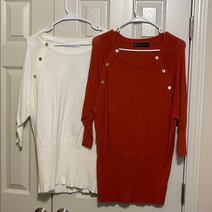 New York & Company Sweater Bundle with Button Accents